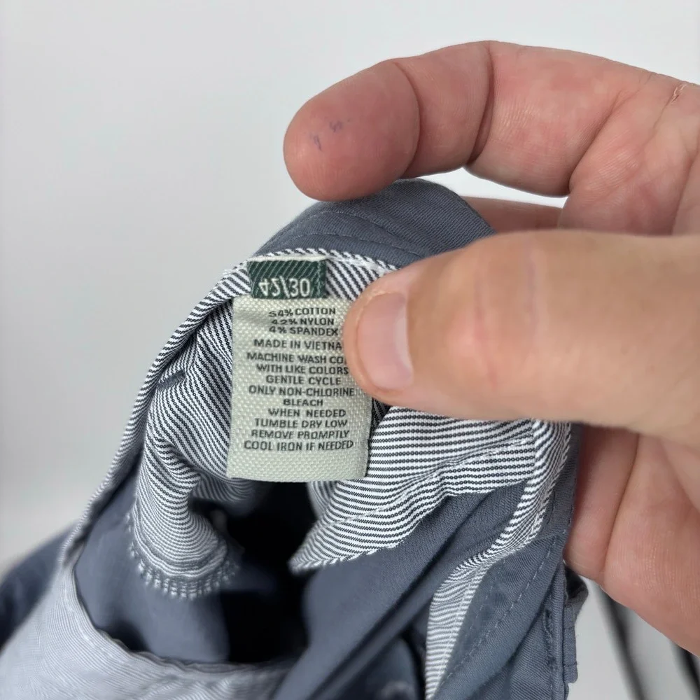 Duck Head Harbor Performance Chino Pants Mens 42x29 (Tag 42x30) Blue Stretch